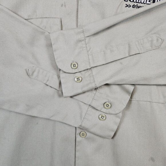 Dickies Work Shirt Khaki/Tan Size L Long Sleeve INNUENDO COMPANY LOGO Embroidery - Picture 9 of 16